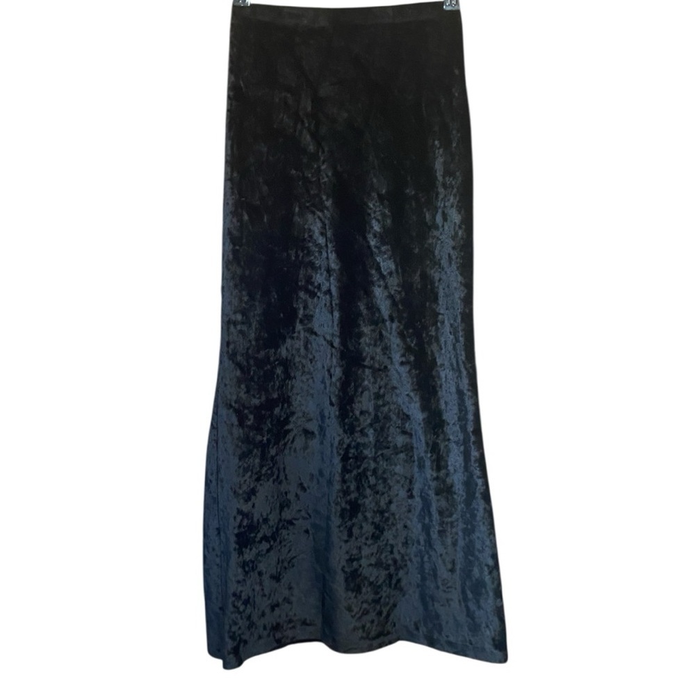 Express Womens Vintage Y2k Black Velvet Long Maxi Pencil Skirt